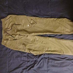Men's Drawstring Cargo Pants, Zip Pocket Slim Fit Trendy Outdoor Pants